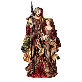 Natività su base 47 cm colore verde e burgundy