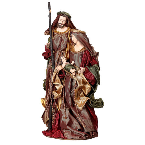 Natività su base 47 cm colore verde e burgundy 4