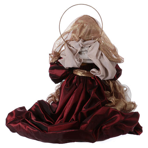 Heilige Familie Harz und Stoff 67cm rot und gold 5