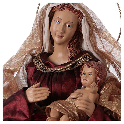 Holy Family 67 cm 2 pieces red and gold cloth 2