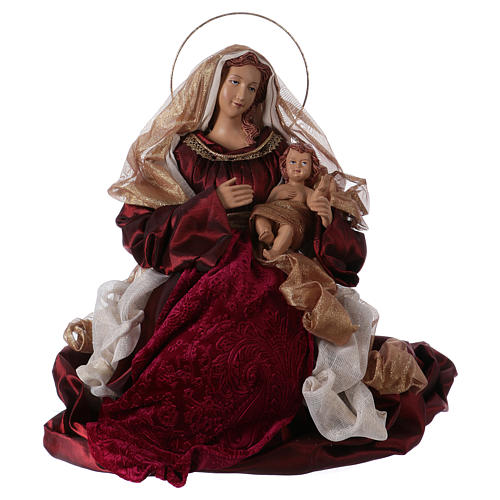 Holy Family 67 cm 2 pieces red and gold cloth 3