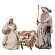 Nativity Scene 107 cm in Resin and cream color cloth s1