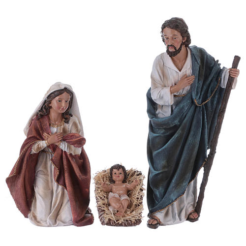 Holy Family with ox and donkey in resin for Nativity Scene 45 cm 3