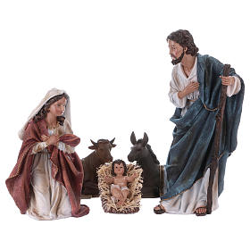 Set Nativité boeuf et âne 45 cm résine