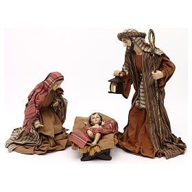 Holy Family figurine, 40 cm oriental style, in colored resin