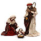 Holy Family oriental style, precious clothing in colored resin 42 cm s1
