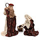 Holy Family oriental style, precious clothing in colored resin 42 cm s5