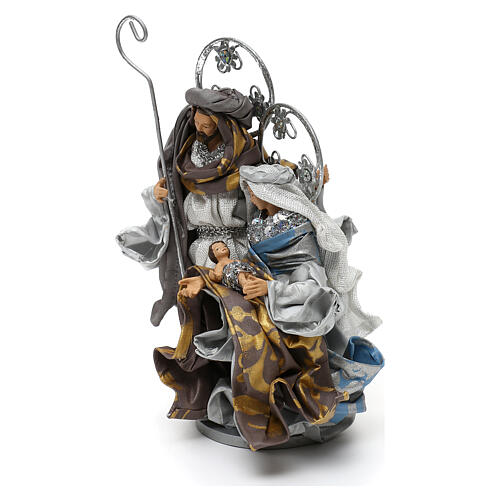 Holy Family Shabby chic style, silver colour 22 cm 2