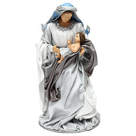 Holy Family Shabby chic style, silver colour 38 cm