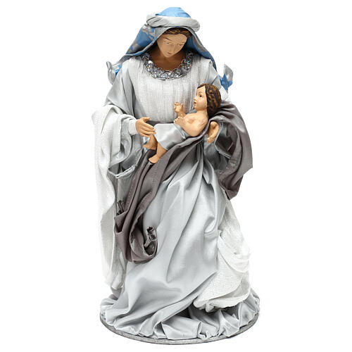 Holy Family Shabby chic style, silver colour 38 cm 2