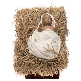 Nativité Enfant Jésus dans berceau 45 cm shabby chic