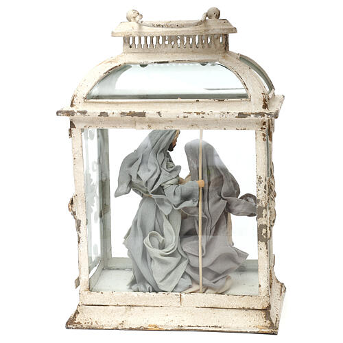 Holy Family in lantern 20 cm, Shabby chic style 45x25x15 cm 7