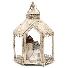 Holy Family hexagonal lantern with 20 cm, 45x35x15 cm