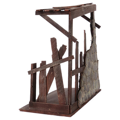 Wooden stable for 50 cm Nativity Scene 60x70x30 cm 4