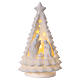 White Christmas tree with lighted Nativity Scene 23 cm s1