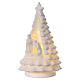 White Christmas tree with lighted Nativity Scene 23 cm s3