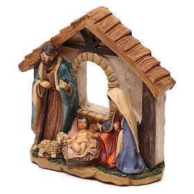 Natividade com cabana em resina para presépio de 11 cm