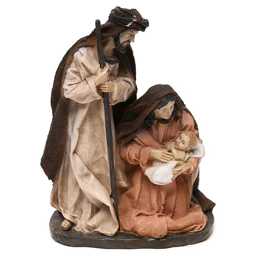 Natividad de resina vestidos melocotón y champán 19 cm 1