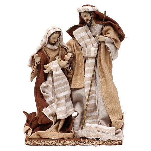 Natività stile arabo con vesti in stoffa beige 22 cm 1