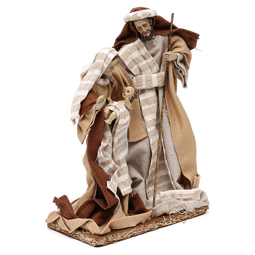 Natività stile arabo con vesti in stoffa beige 22 cm 4