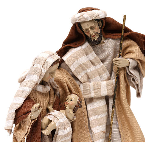 Natividade estilo árabe com roupas em tecido bege para presépio com figuras de 22 cm de altura média 2