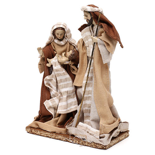 Natividade estilo árabe com roupas em tecido bege para presépio com figuras de 22 cm de altura média 3