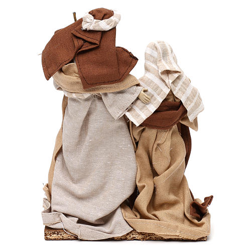Natividade estilo árabe com roupas em tecido bege para presépio com figuras de 22 cm de altura média 5
