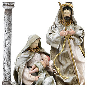 Heilige Familie mit Bogen Harz und Stoff 18cm