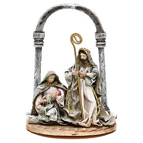 Holy Family with arch for Nativity scenes of 18 cm