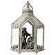 Holy Family Shabby style 20 cm in white lantern 45x35x15 cm s1