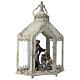 Holy Family Shabby style 20 cm in white lantern 45x35x15 cm s4