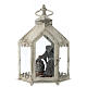 Holy Family in white lantern 20 cm, Shabby style 45x35x15 cm s5
