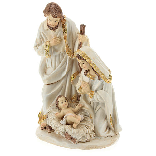 Nativity Scene 19 cm in resin Ivory finish 3