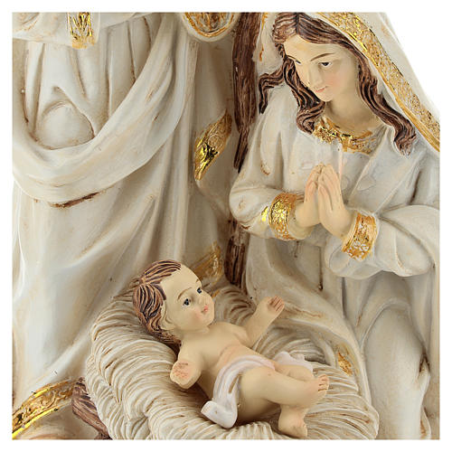 Cena Natividade resina acabamento cor de marfim para presépio com figuras de 19 cm de altura média 2