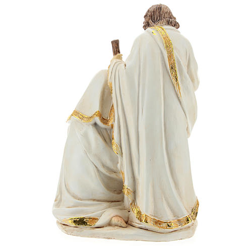 Cena Natividade resina acabamento cor de marfim para presépio com figuras de 19 cm de altura média 5
