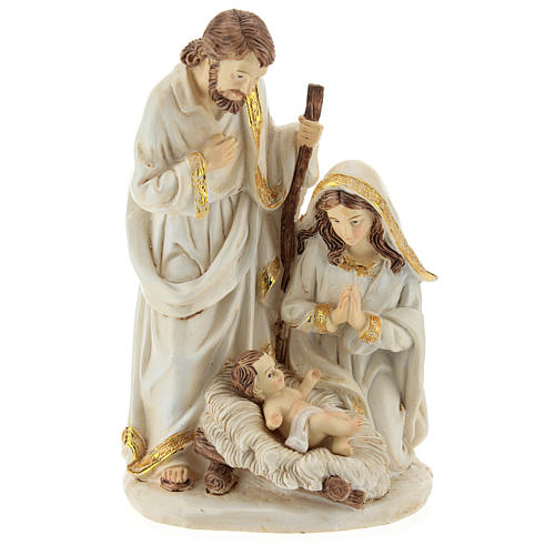 Nativity scene 19 cm resin Ivory finish 1