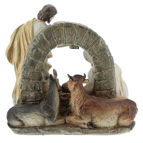 Nativity scene with stable 20 cm resin 5