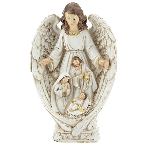 Scena natività tra le ali dell'angelo 23 cm  1