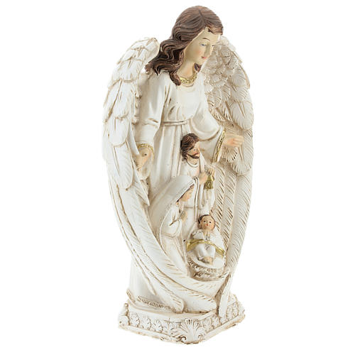 Scena natività tra le ali dell'angelo 23 cm  4
