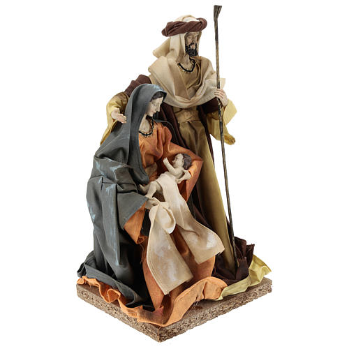 Nativité en résine tissu 31 cm finition marron 4