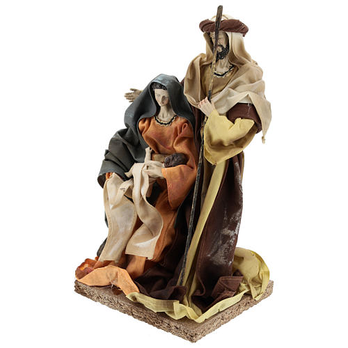 Holy Family in resin cloth 31 cm Brown finishing 3