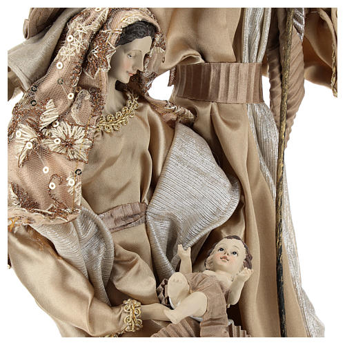 Holy Family set 31 cm resin and cloth Gold finish 2