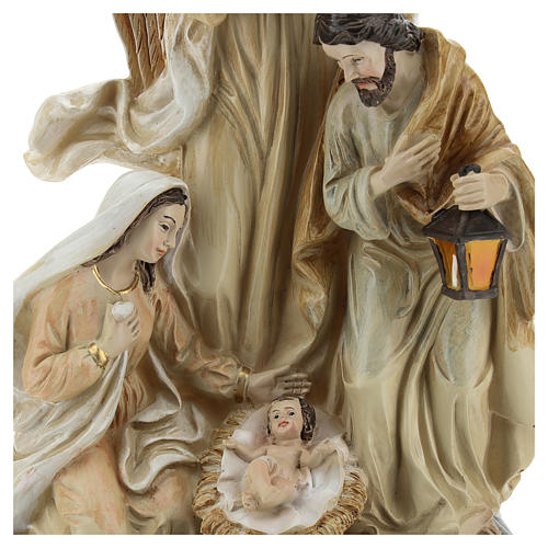 Holy Family with angel 23 cm resin 2