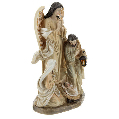Holy Family with angel 23 cm resin 4