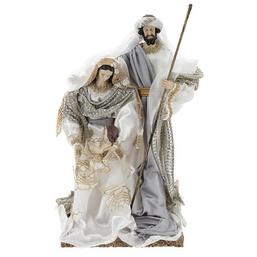 Sagrada Família 30 cm resina e tecido branco 1