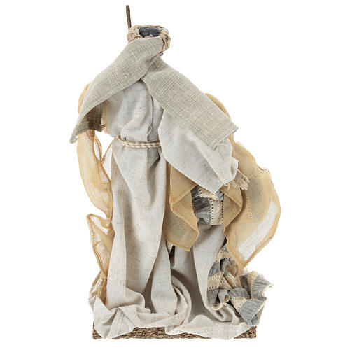 Nativity 31 cm in resin and cloth with Beige Grey finish 5