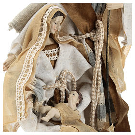 Natività 31 cm resina e tessuto Beige Grey