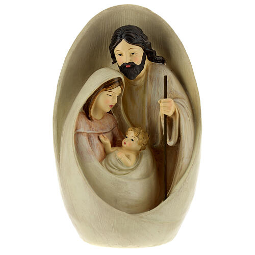 Nativité sur fond ovale 23 cm résine 6
