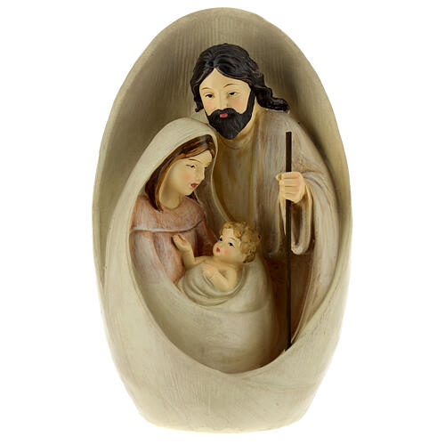 Holy Family with oval background 23 cm resin 6