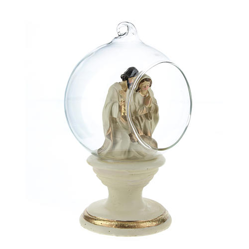 Natividade com bola de vidro 16 cm resina 4